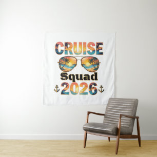 Cruise Squad 2026 - Retro Sunset Tapestry