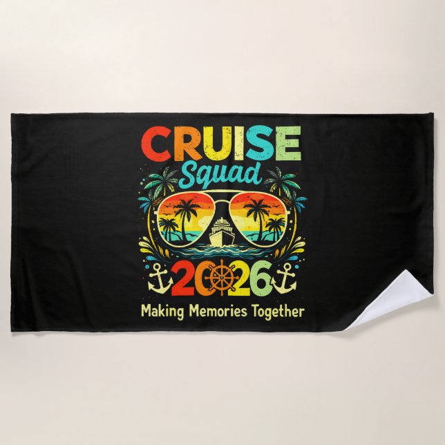Cruise Squad 2026 Summer Vacation Beach Towel (Front)