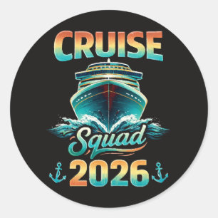 Cruise Squad 2026 – Summer Vacation Classic Round Sticker