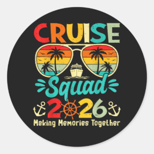 Cruise Squad 2026 Summer Vacation Matching Family  Classic Round Sticker