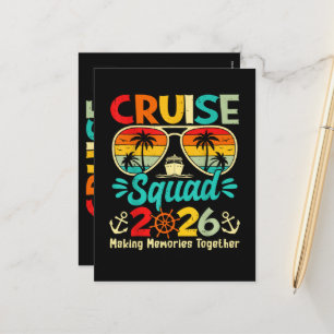 Cruise Squad 2026 Summer Vacation Matching Family Holiday Postcard