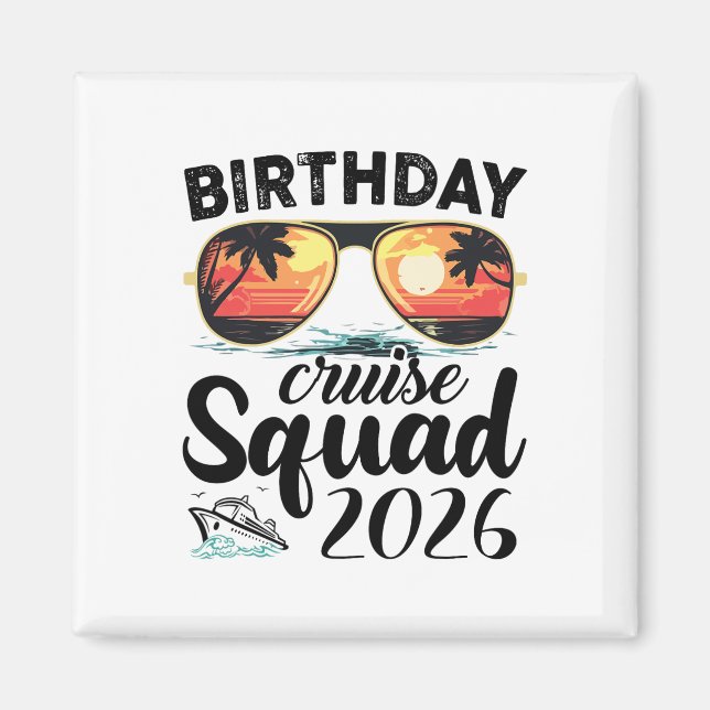 Cruise Squad 2026 Summer Vacation Trip Group Match Magnet (Front)