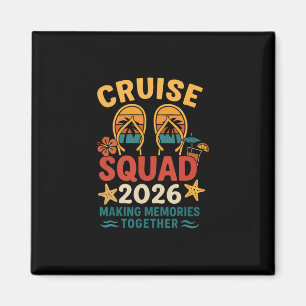 Cruise Squad 2026 Tropical Sunset Vacation Magnet