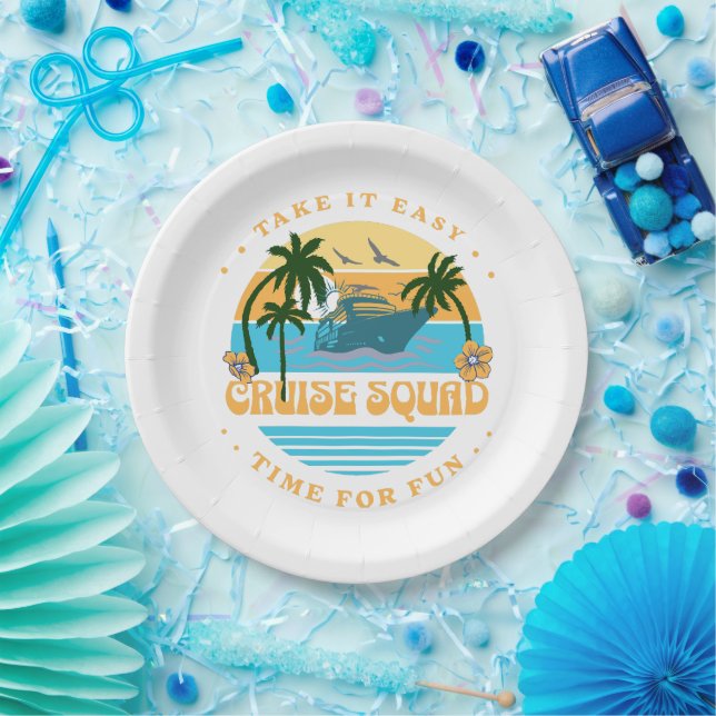 Cruise Squad Retro Cruise Paper Plate (Party)