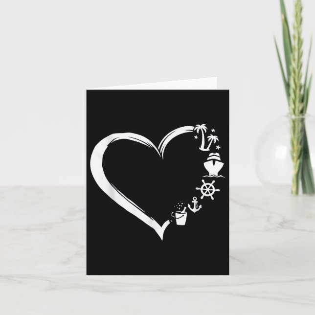 Cruise Squad Vacation Distressed Heart Summer  Card (Front)