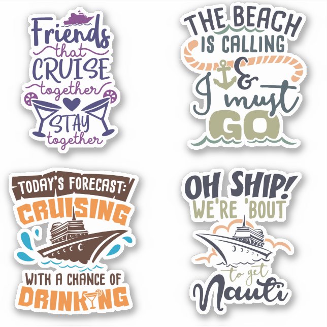 Cruise Stickers Set 2 Vacation Ship (Front)