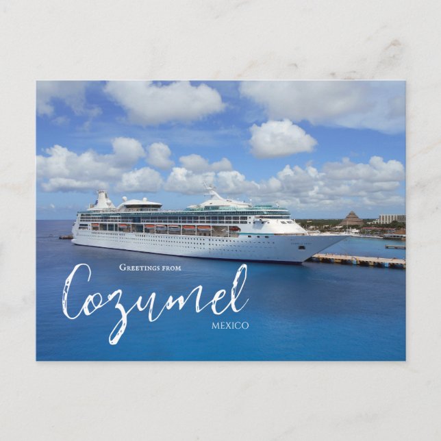 Cruise Themed Cozumel Mexico Postcard (Front)