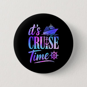 Cruise time watercolor cruising family vacation ar 6 cm round badge