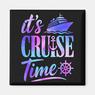 Cruise time watercolor cruising family vacation ar magnet