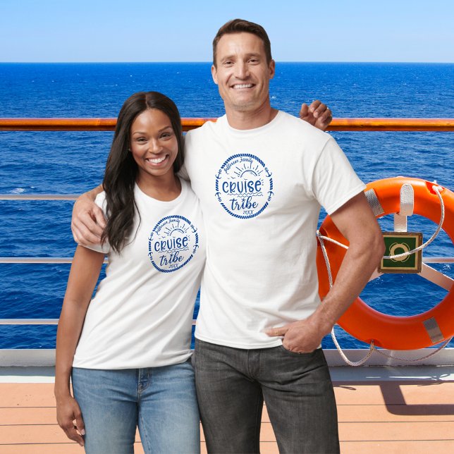 Cruise Tribe Family Vacation Navy Design T-Shirt (Creator Uploaded)