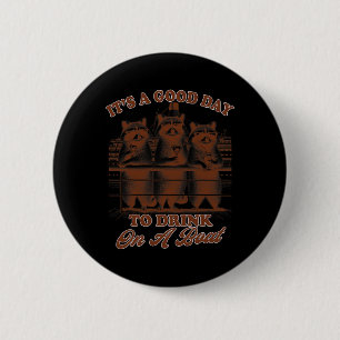 Cruise Trip Summer Racoon It's A Good Day To Drink 6 Cm Round Badge
