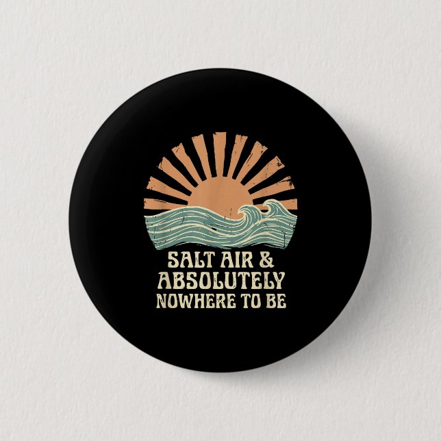 Cruise vacation beach waves design  6 cm round badge (Front)
