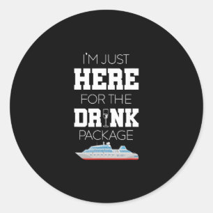 Cruise Vacation Funny Drinking Tail Party Shirt 2 Classic Round Sticker