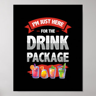 Cruise Vacation Funny Drinking Tail Party Shirt Poster