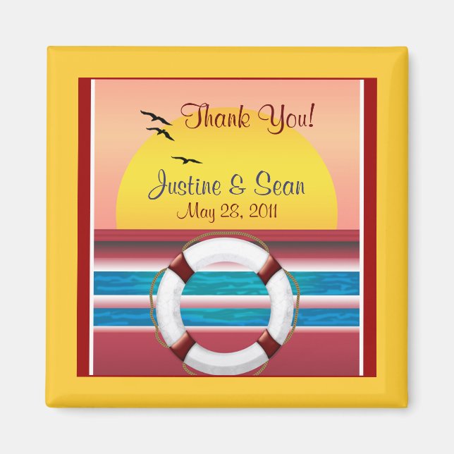 Cruise Wedding Personalised Favour Magnet (Front)