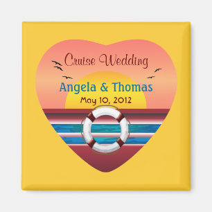 Cruise Wedding Personalised Favour Magnet
