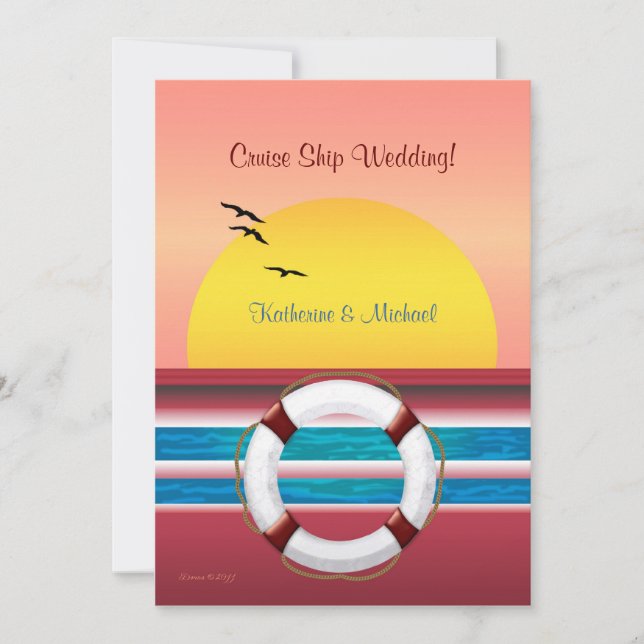 Cruise Wedding - Sunset Invitation (Front)