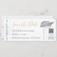 Cruise Wedding Ticket Silver Boarding Pass
