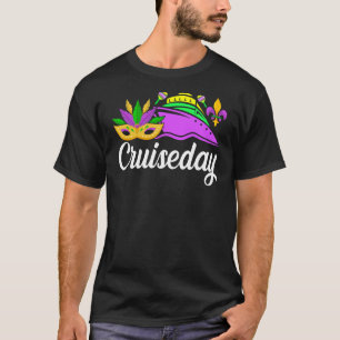 Cruiseday Mardi Gras Celebrations Parade Boat Fat  T-Shirt