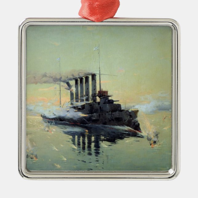 Cruiser Askold fighting Metal Tree Decoration (Front)