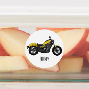 Cruiser motorcycle cartoon illustration