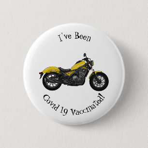 Cruiser motorcycle cartoon illustration 6 cm round badge