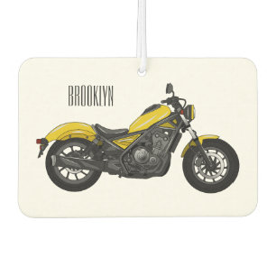 Cruiser motorcycle cartoon illustration car air freshener