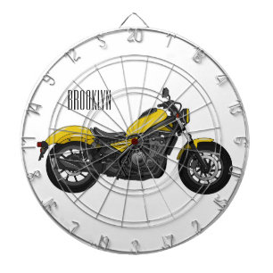 Cruiser motorcycle cartoon illustration dartboard