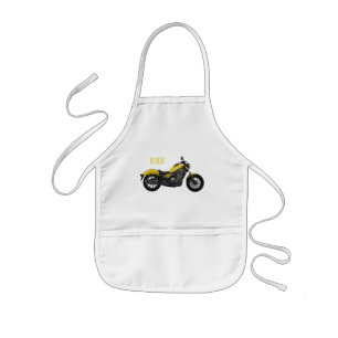 Cruiser motorcycle cartoon illustration kids apron