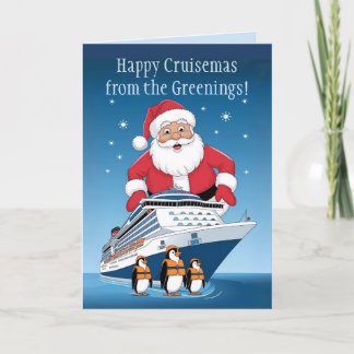 Cruisers Christmas cruising xmas holiday cruise Thank You Card