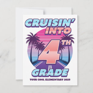 Cruisin’ Back to School 4th Grade Card