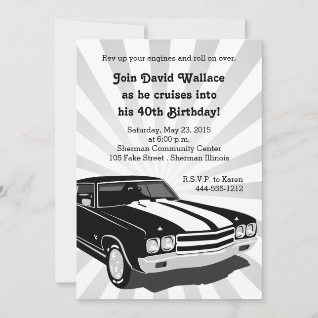 Cruisin Party Invitation (Front)