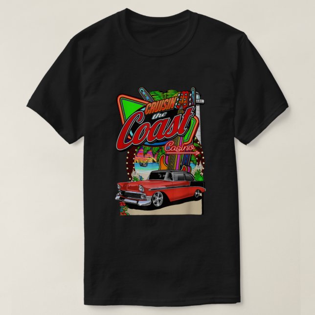 Cruisin the Coast Classic Car Rod Run Casino Tropi T-Shirt (Design Front)