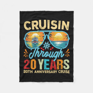Cruisin Through 20 Years 20th Wedding Anniversary Fleece Blanket