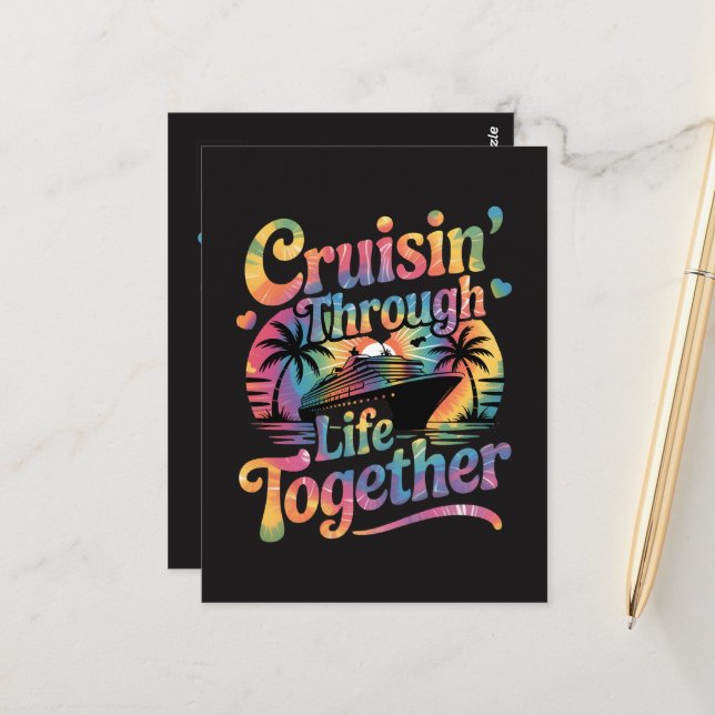 Cruisin Through Life Together Postcard (Front/Back In Situ)