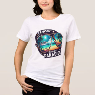 Cruisin' Through Paradise: Tropical Escape Vibes 1 Tri-Blend Shirt