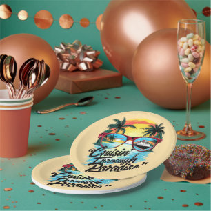 Cruisin’ Through Paradise: Tropical Escape Vibes  Paper Plate