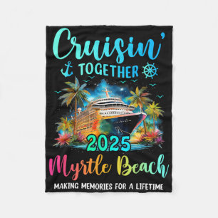 Cruisin' Together Myrtle Beach 2025 Family Cruise Fleece Blanket