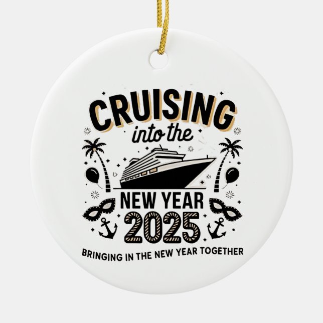 Cruising 2025 Making Memories Together Family  Ceramic Tree Decoration (Front)