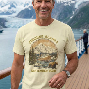 Cruising Alaska Retro Distressed Ship Embarkation  T-Shirt