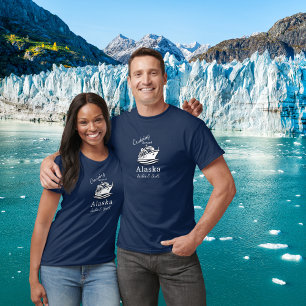 Cruising Alaska Vacation Blue Personalise T-Shirt