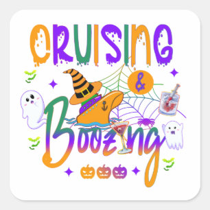 Cruising and Boozing Halloween  Square Sticker