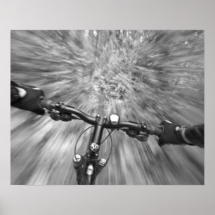 Cruising down a buff section of singletrack poster