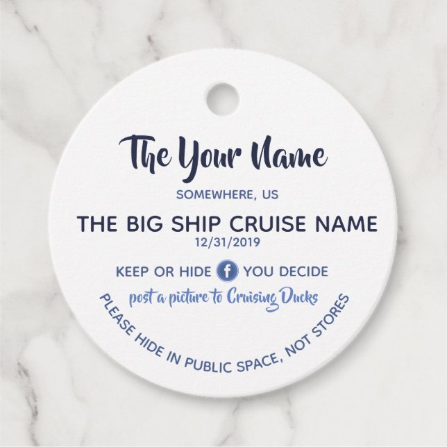 Cruising Duck Custom Favour Tags (Front)