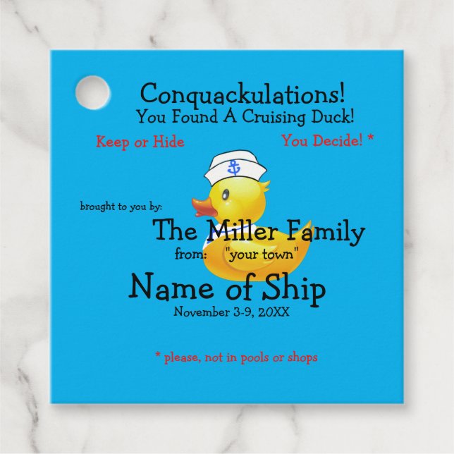 Cruising Duck Tag  (Front)