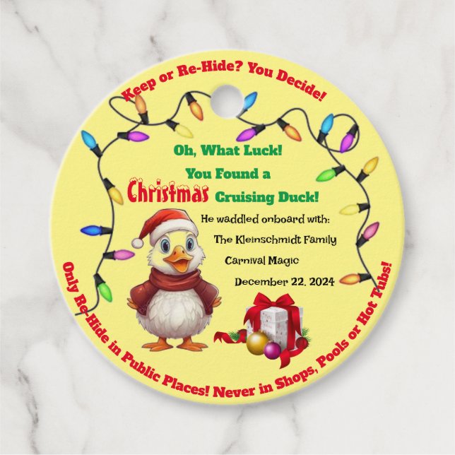Cruising Duck Tags Christmas (Front)