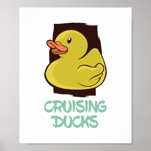 Cruising Ducks Fun Travel Poster (Front)