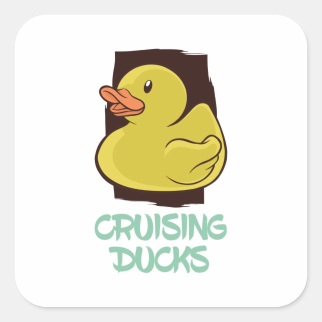 Cruising Ducks Fun Travel Square Sticker (Front)
