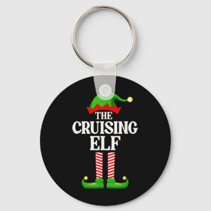 Cruising Elf Family Matching Group Funny Christmas Key Ring
