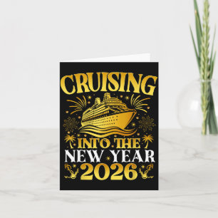 Cruising Into 2026 New Years Cruise Family Holiday Card